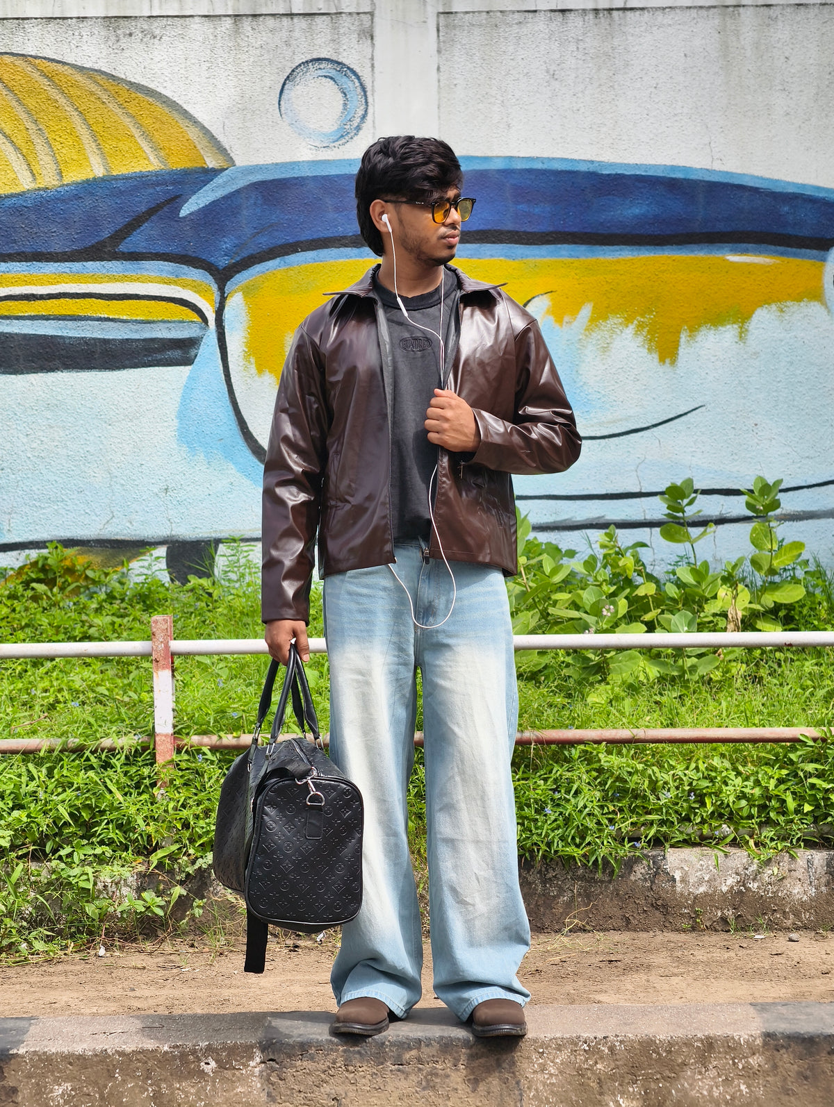 Boxyfit Leather Jacket (Brown)