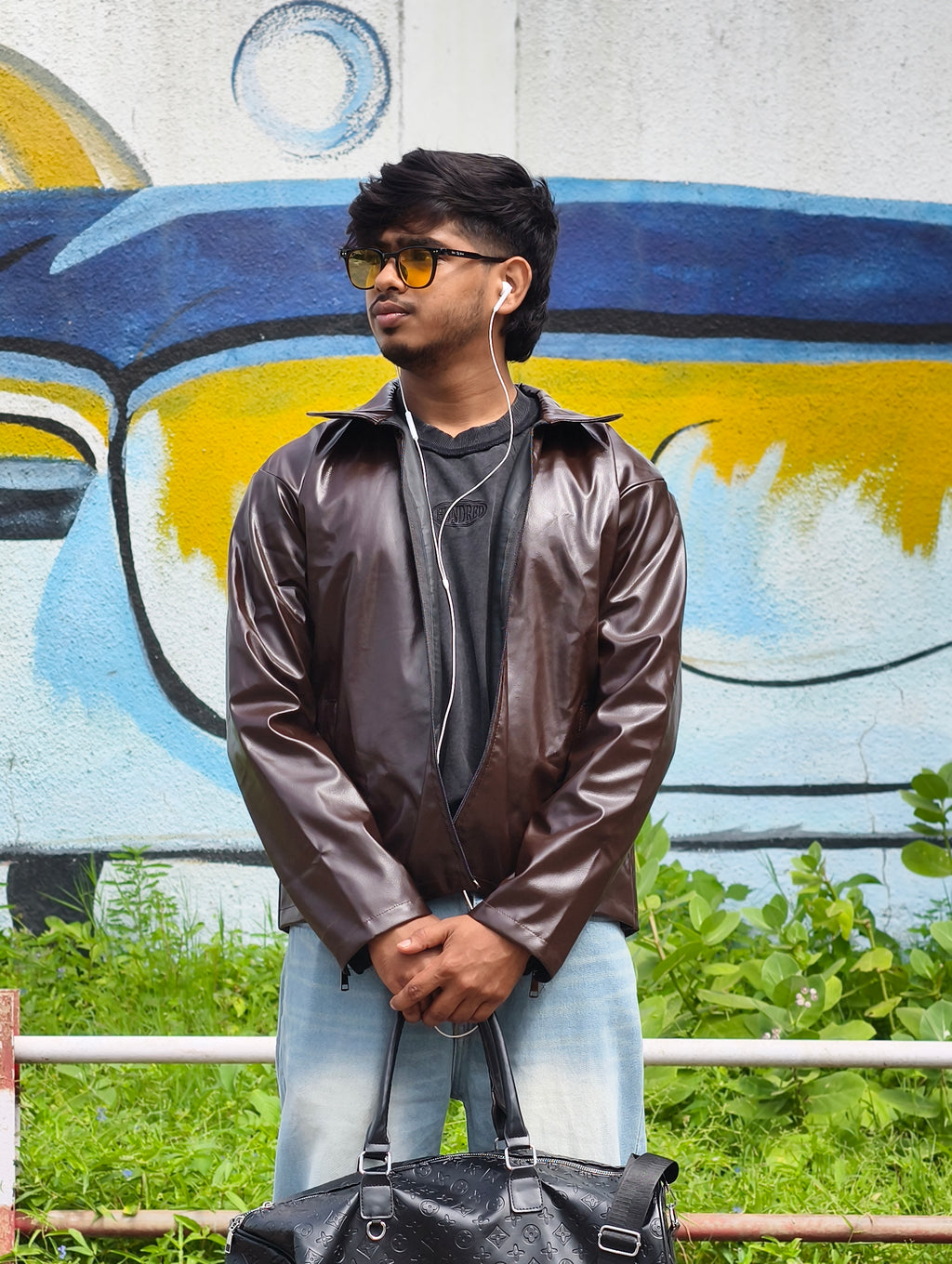 Boxyfit Leather Jacket (Brown)