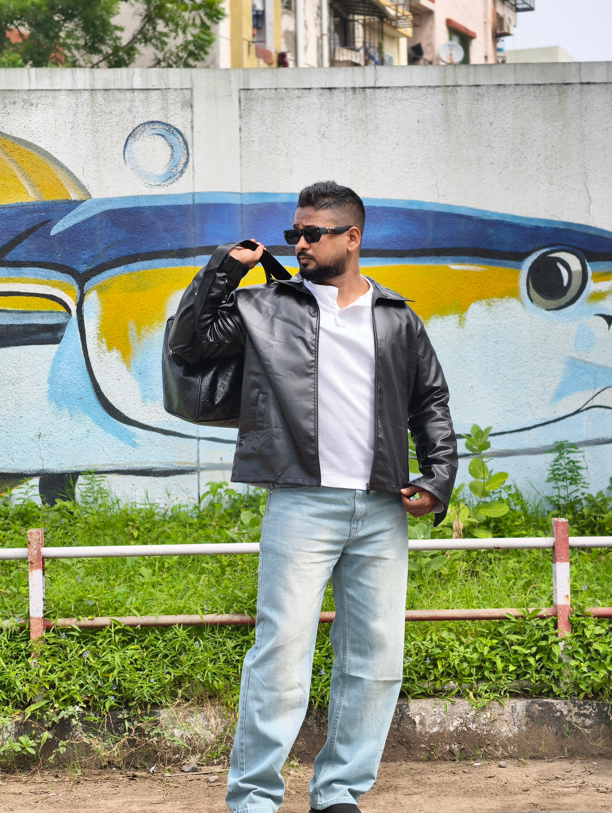 Boxyfit Leather Jacket (Black)