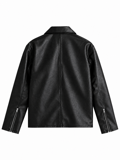 Boxyfit Leather Jacket (Black)