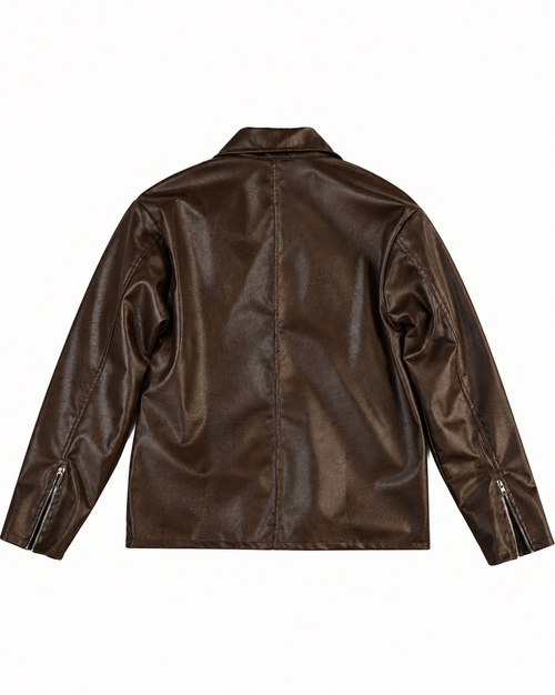 Boxyfit Leather Jacket (Brown)