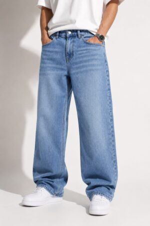 VINTAGE BLUE STRAIGHT BAGGY JEANS